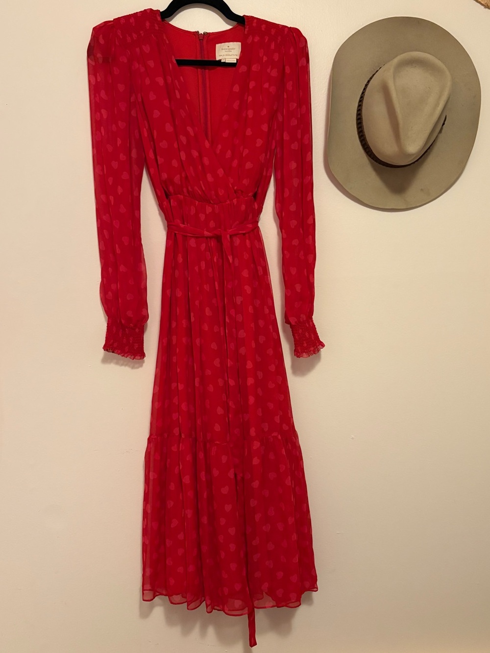 Heartbeat Silk Midi Dress by Kate Spade New York - Picture 2 of 6